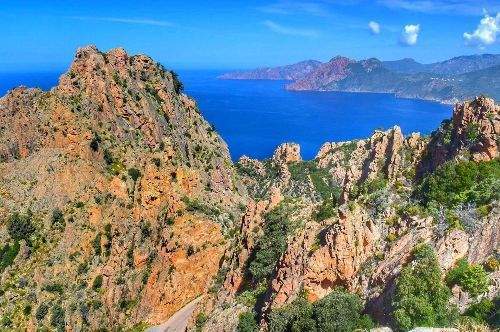 Panorama mer et montagne Sagone
